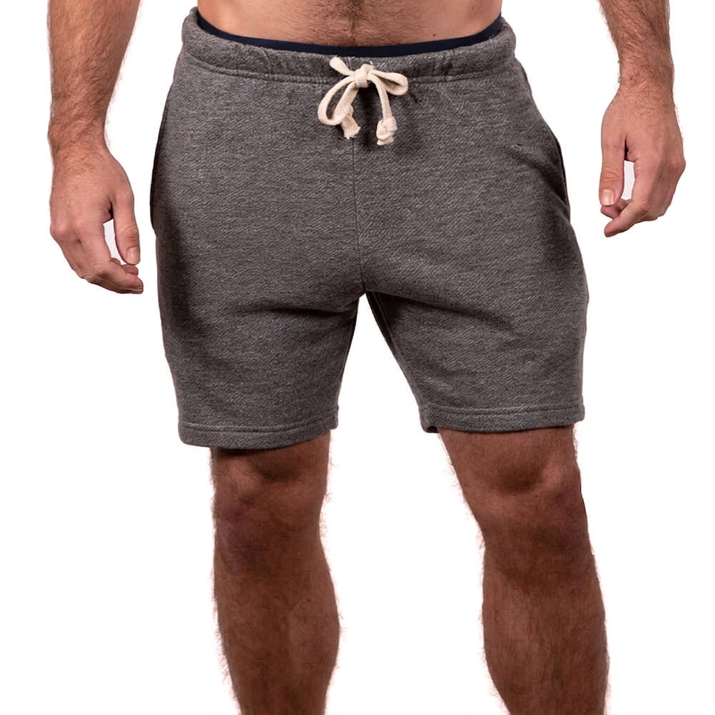 The Cruiser French Terry 5" Varsity Sweat Shorts in Heather Grey - Made In USA