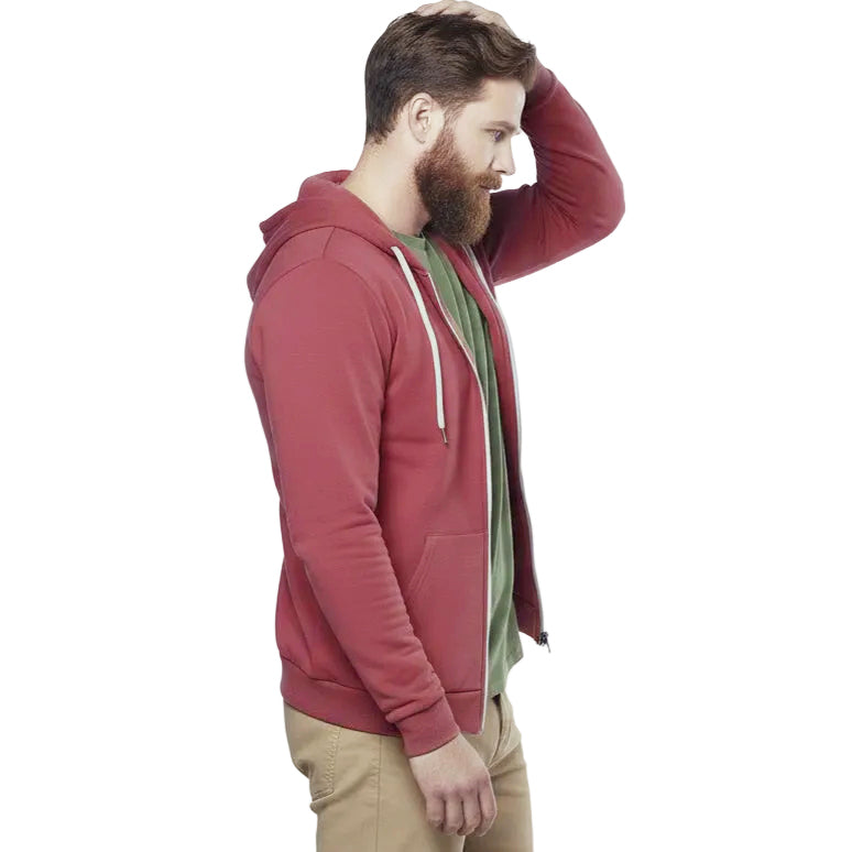 The "Starter" Full Zip 50/50 Hoodie in Red Wine