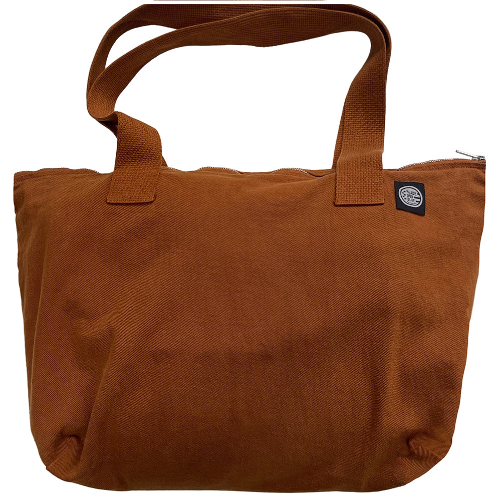 Zip-Top Tote Bag in Copper Cotton Canvas
