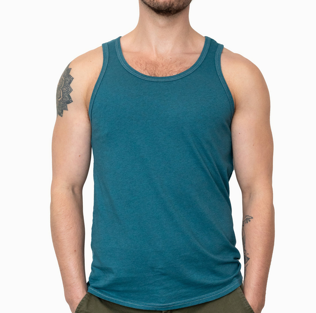 The "Bruiser" Cotton Tank Top in Teal Blue