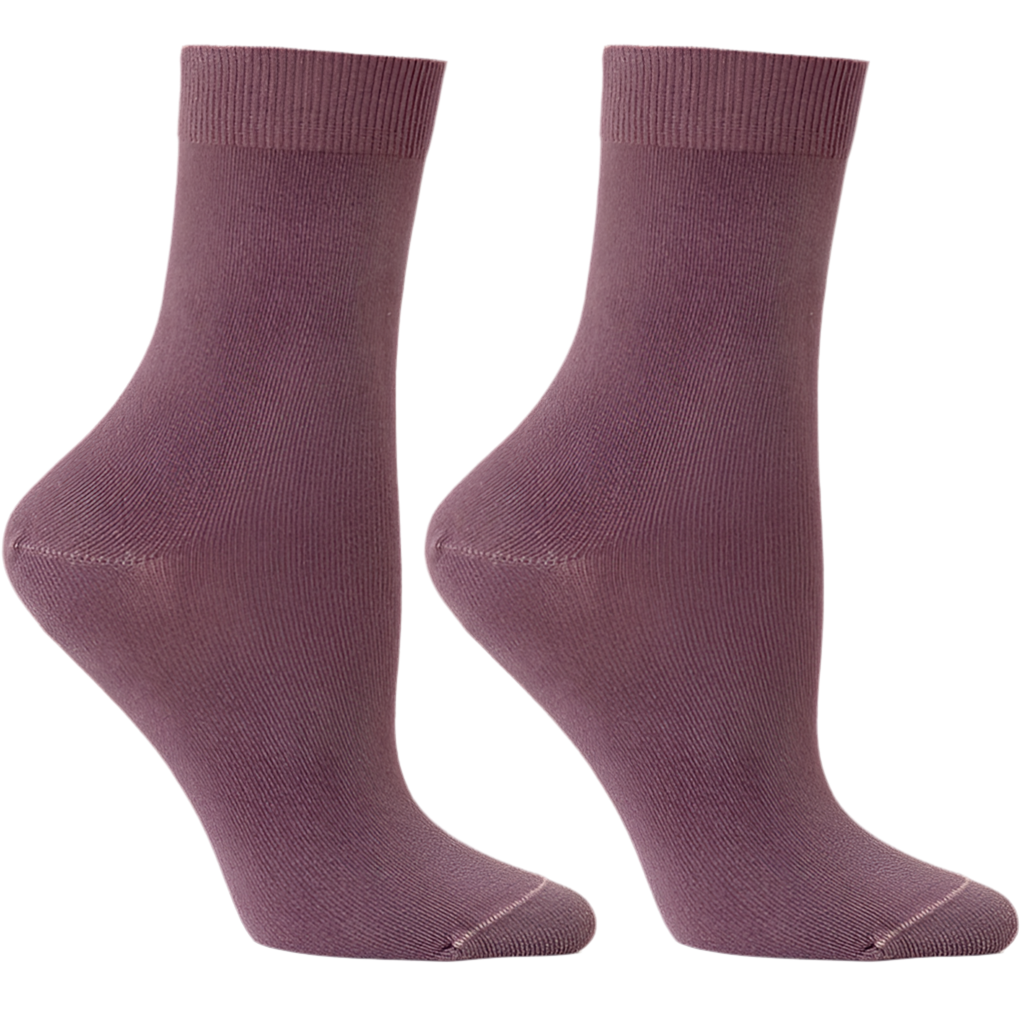 Pale Purple Cotton Short Calf-Sock