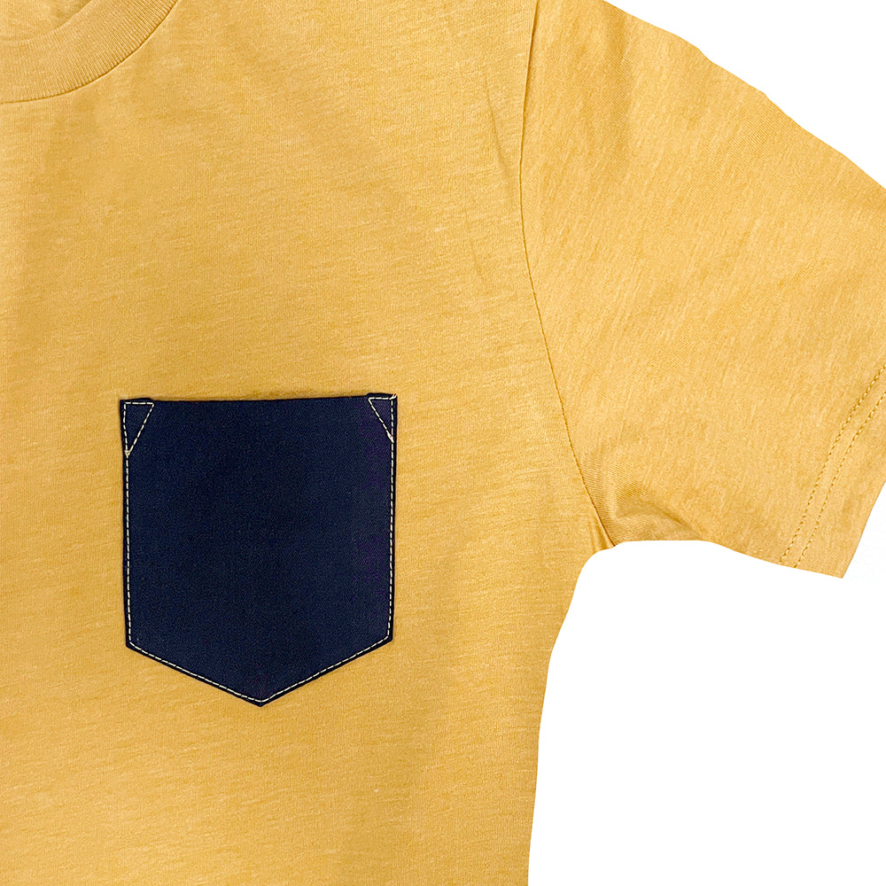 Amber Heather with Denim Pocket Tee