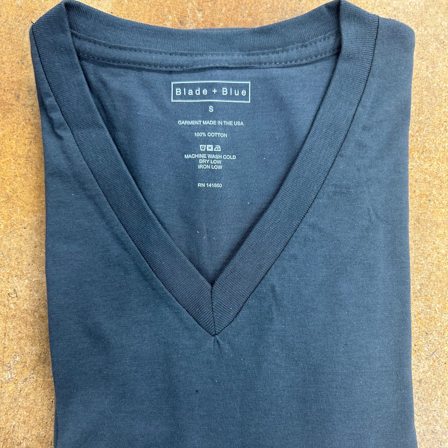 Sample Sale B2 : Dark Gray Short Sleeve V-Neck Tee Size SMALL