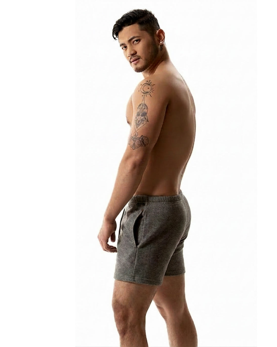 The Cruiser French Terry 5" Varsity Sweat Shorts in Heather Grey - Made In USA
