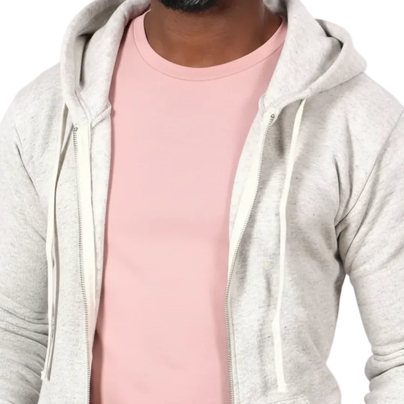 White Heather Salt &amp; Pepper Full Zip Hoodie