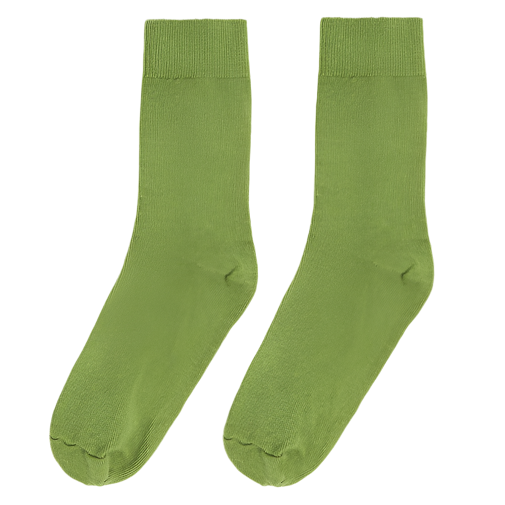 Fresh Green Cotton Short Calf-Sock