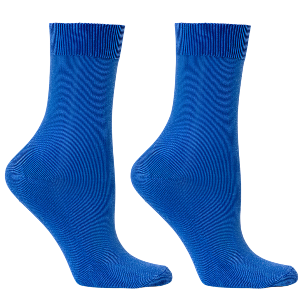 Royal Blue Cotton Short Calf-Sock