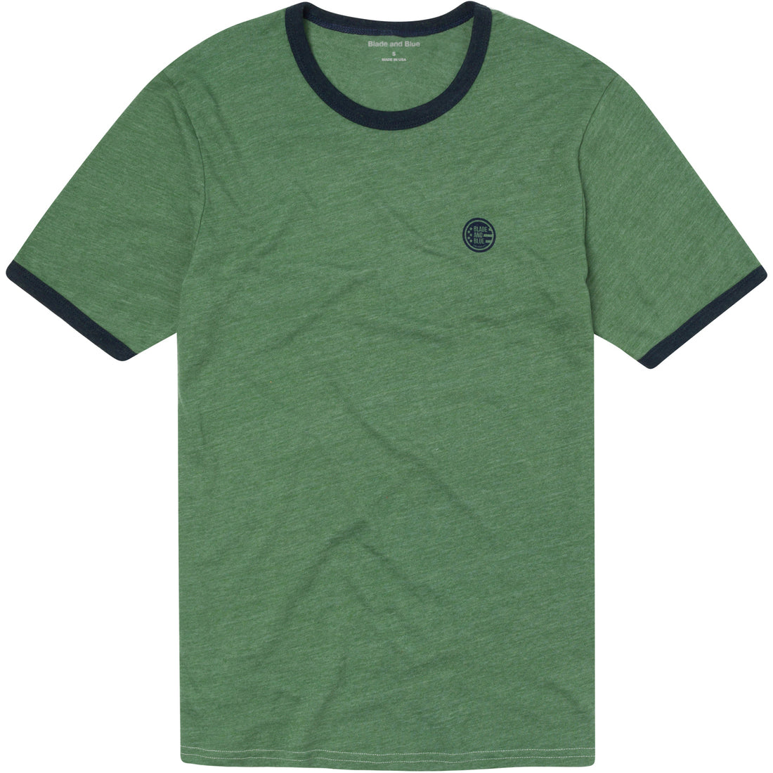 Basil Green Tri-Blend Varsity Ringer T-Shirt - Made In USA