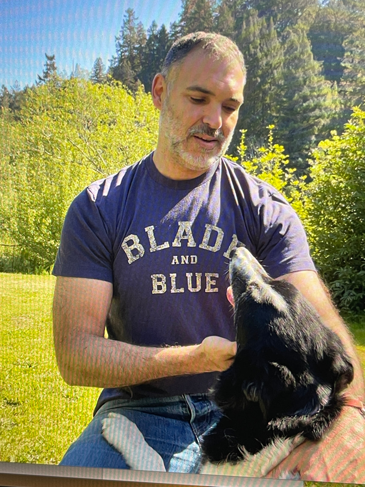 Blade+Blue Crest Logo Graphic T-Shirt in Army Heather