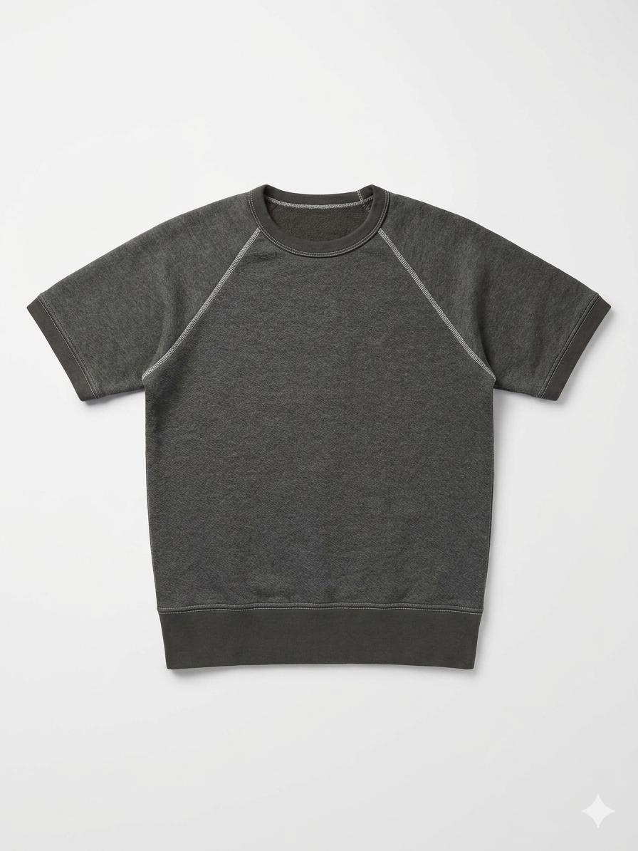 "HOLDER" Short Sleeve French Terry Short Sleeve Crewneck Sweatshirt in Army