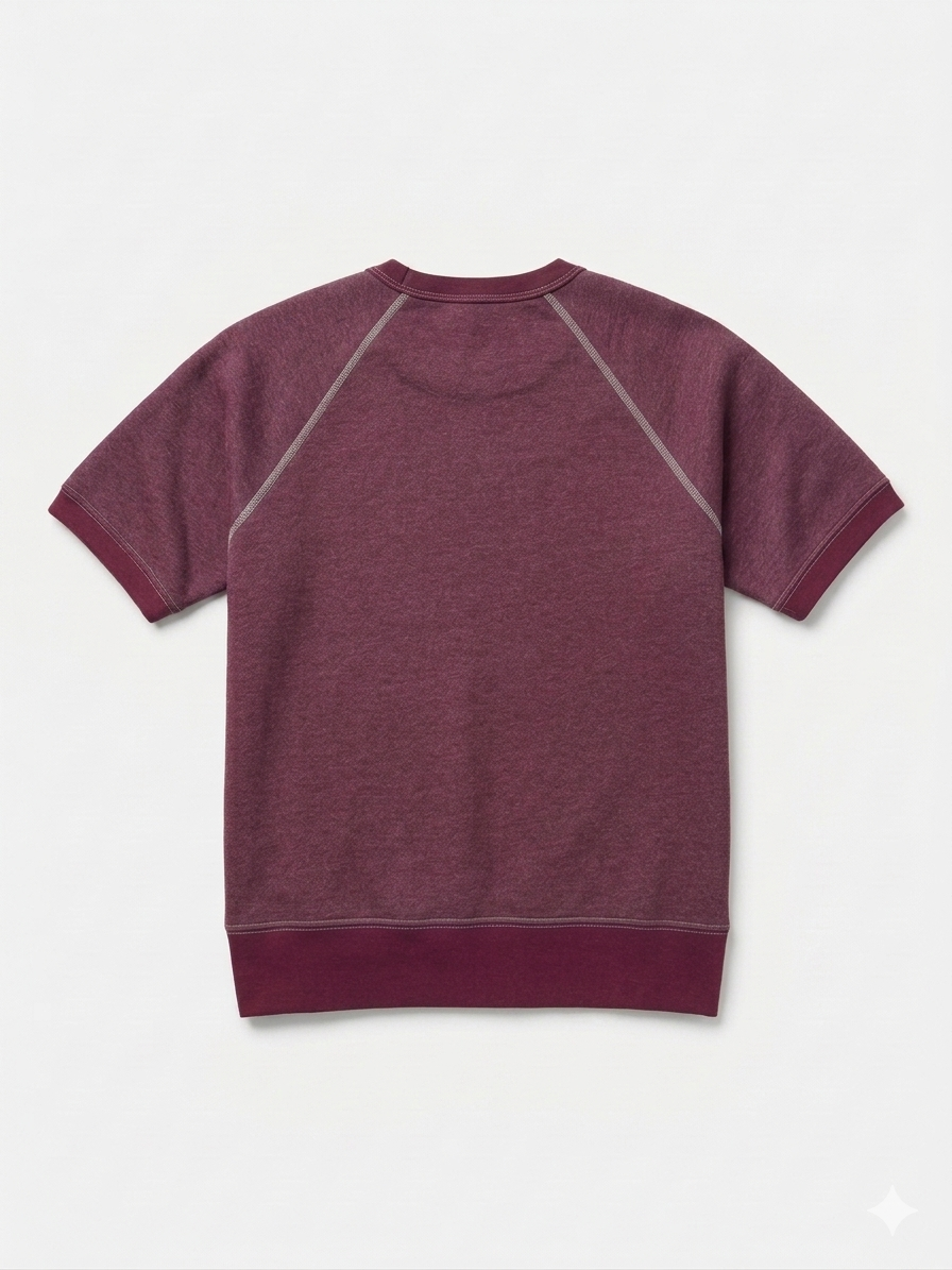 "HOLDER" Short Sleeve French Terry Short Sleeve Crewneck Sweatshirt in Wine......