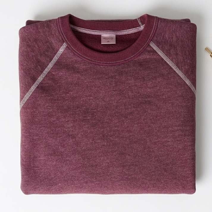 "HOLDER" Short Sleeve French Terry Short Sleeve Crewneck Sweatshirt in Wine......