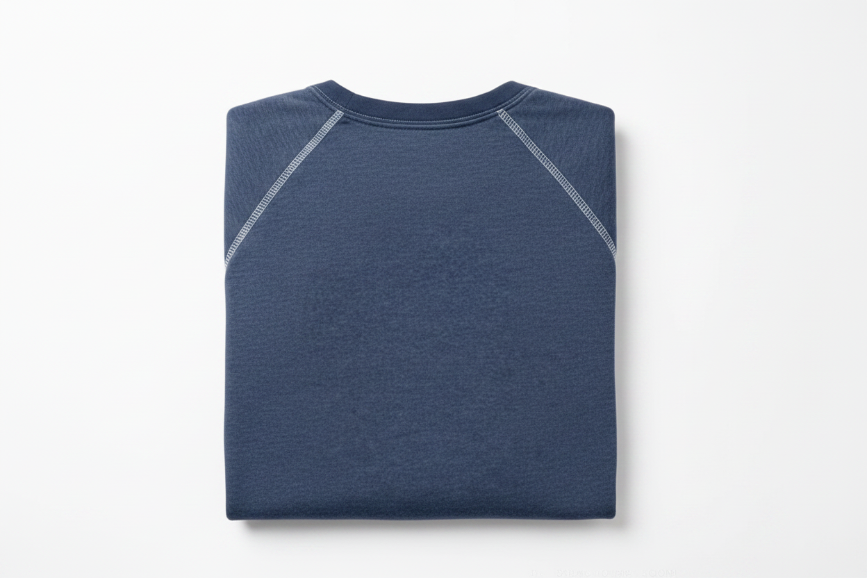 "HOLDER" Short Sleeve French Terry Short Sleeve Crewneck Sweatshirt in Blue