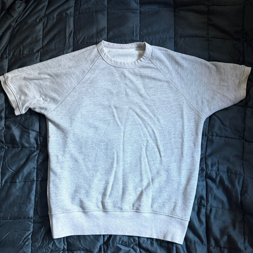 Sample Sale P1 : Short Sleeve Sweatshirt White Heather French Terry Size EXTRA LARGE