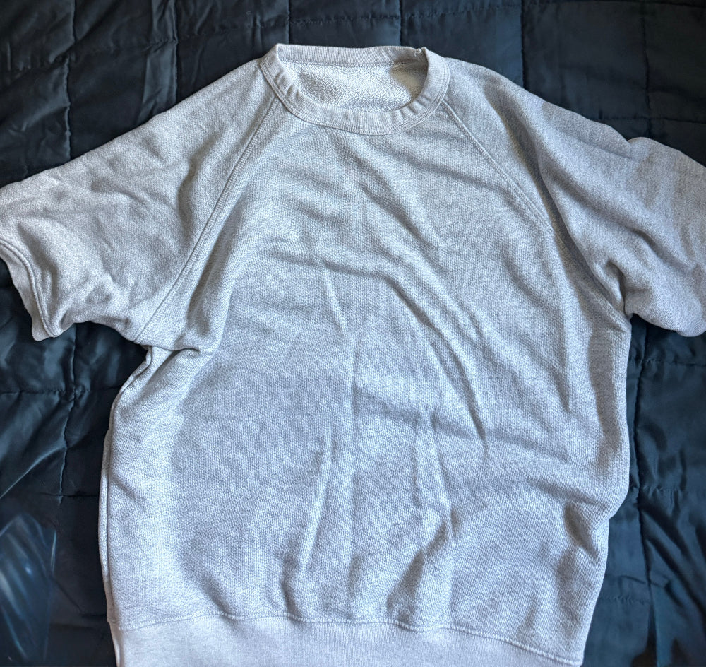 Sample Sale P1 : Short Sleeve Sweatshirt White Heather French Terry Size EXTRA LARGE