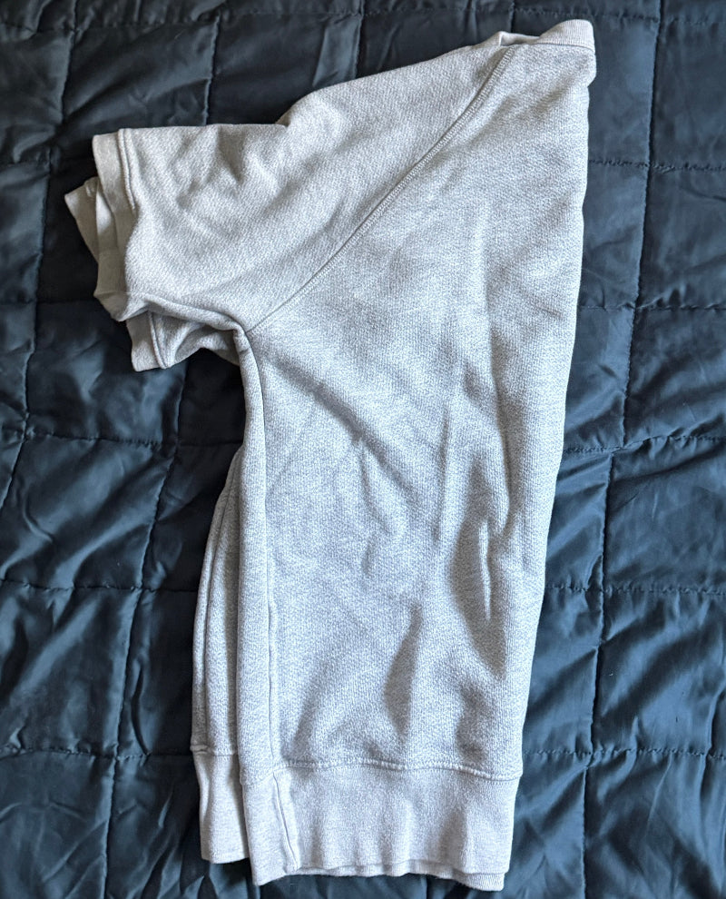 Sample Sale P1 : Short Sleeve Sweatshirt White Heather French Terry Size EXTRA LARGE