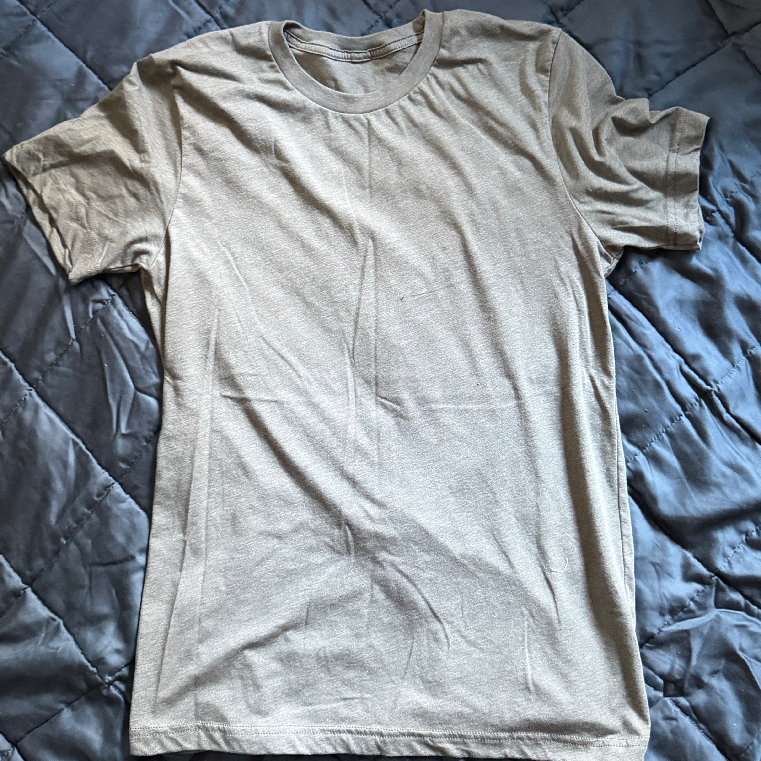 Sample Sale P4 : Olive Green Heather Short Sleeve Tee:  Size MEDIUM