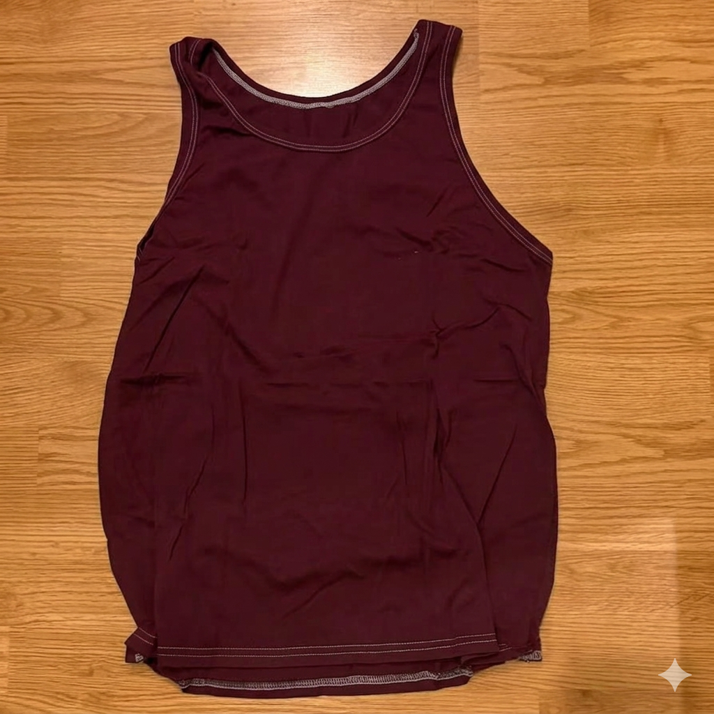 Sample Sale EPS26 : Burgundy Bruiser Cotton Tank Top: Size LARGE