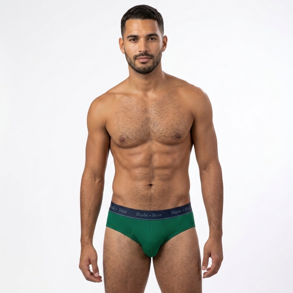 Irish Green Active Mesh Low Rise Brief Underwear - Made In USA