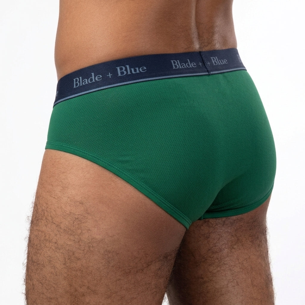 Irish Green Active Mesh Low Rise Brief Underwear - Made In USA