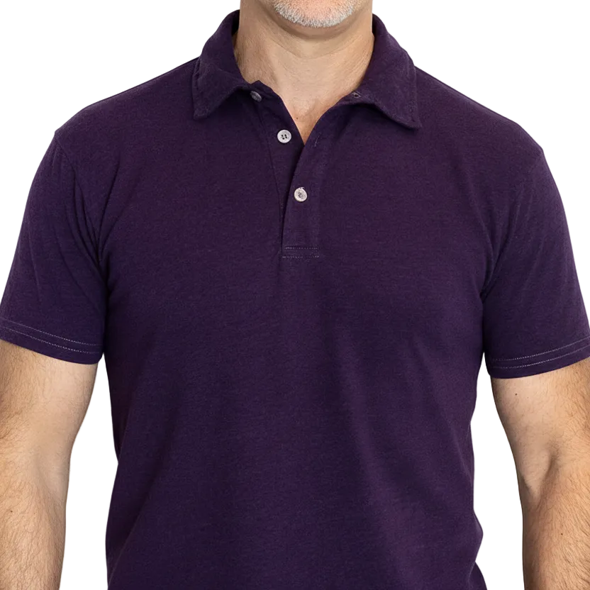 The "Driver" Tri-Blend Polo T-Shirt In Black Cherry Purple