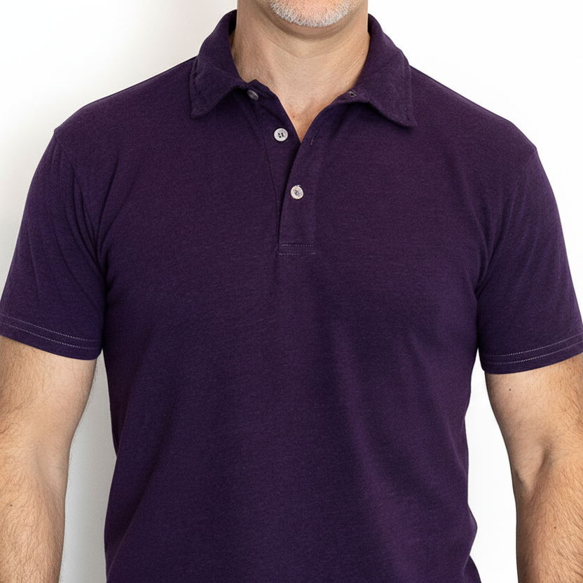 The "Driver" Tri-Blend Polo T-Shirt In Black Cherry Purple
