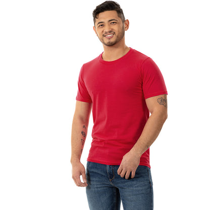Cardinal Red Cotton Classic Short Sleeve Tee - Made In USA