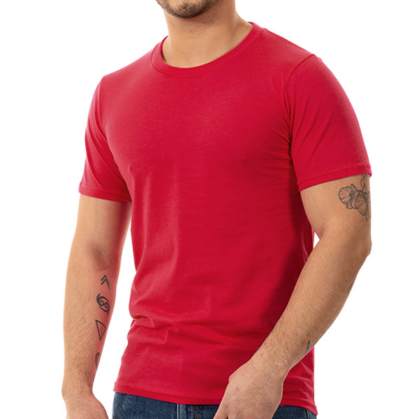 Cardinal Red Cotton Classic Short Sleeve Tee - Made In USA