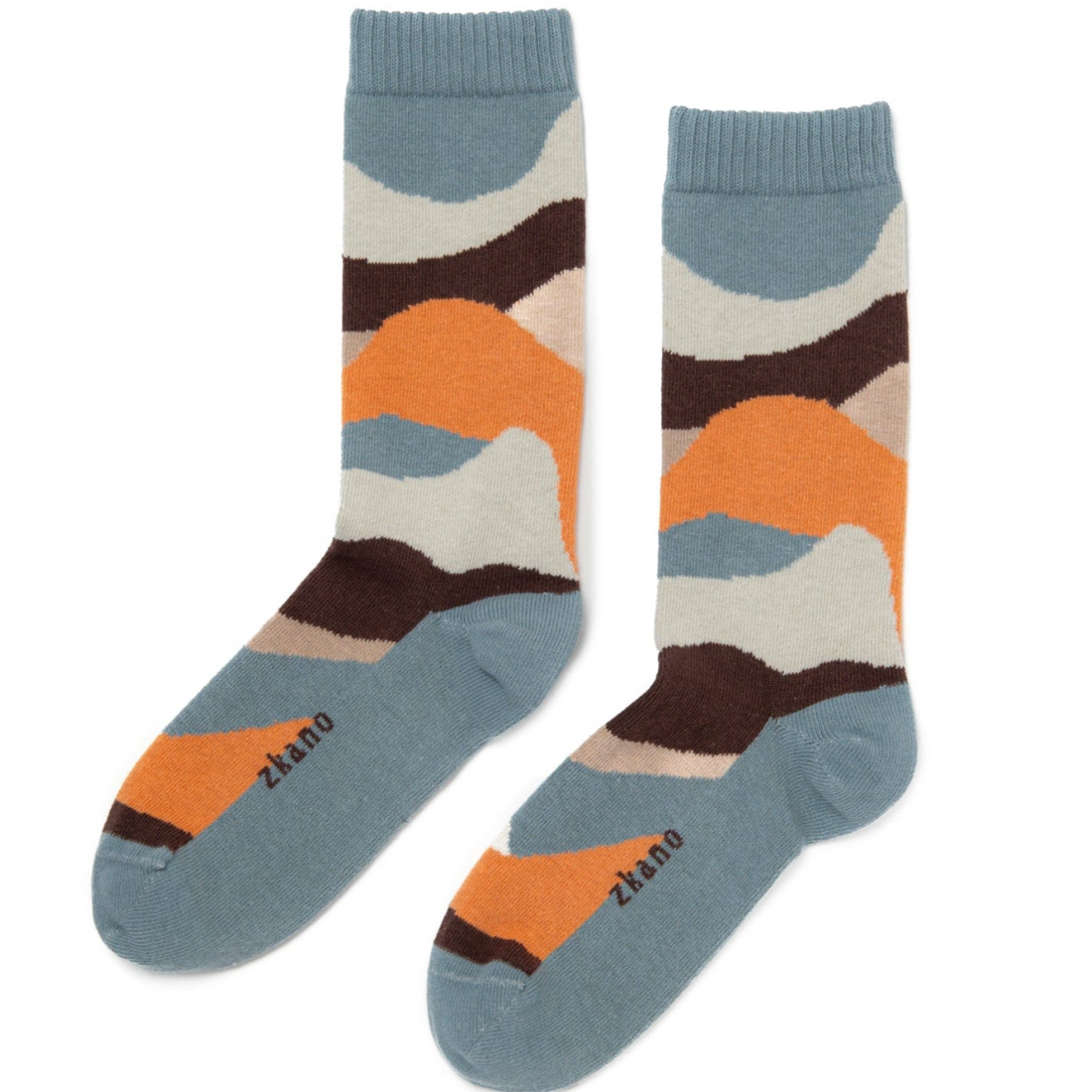 Multi Color River Crew Sock - Made In USA by Zkano