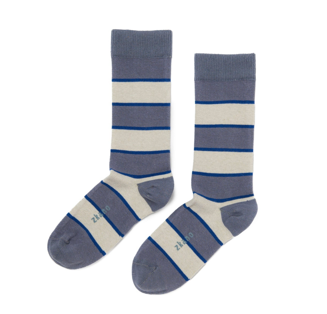 Rugby Stripe Crew Sock - Made In USA by Zkano
