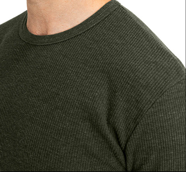Dark Army Organic Cotton Blend Waffle Stitch Thermal Shirt