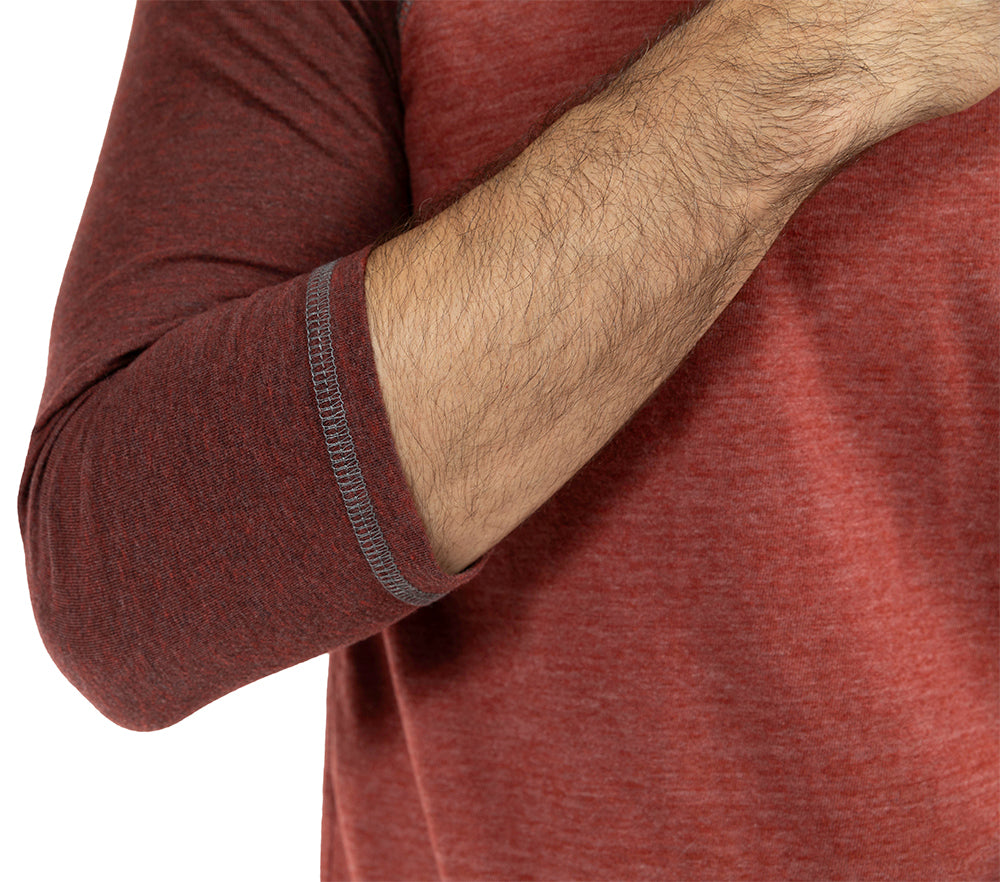 Tobacco &amp; Rust Contrast Tri-Blend 3/4 Sleeve Baseball Tee