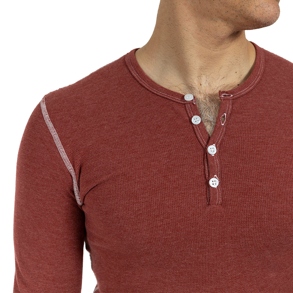 Cinammon Baby Thermal Long Sleeve Henley Shirt