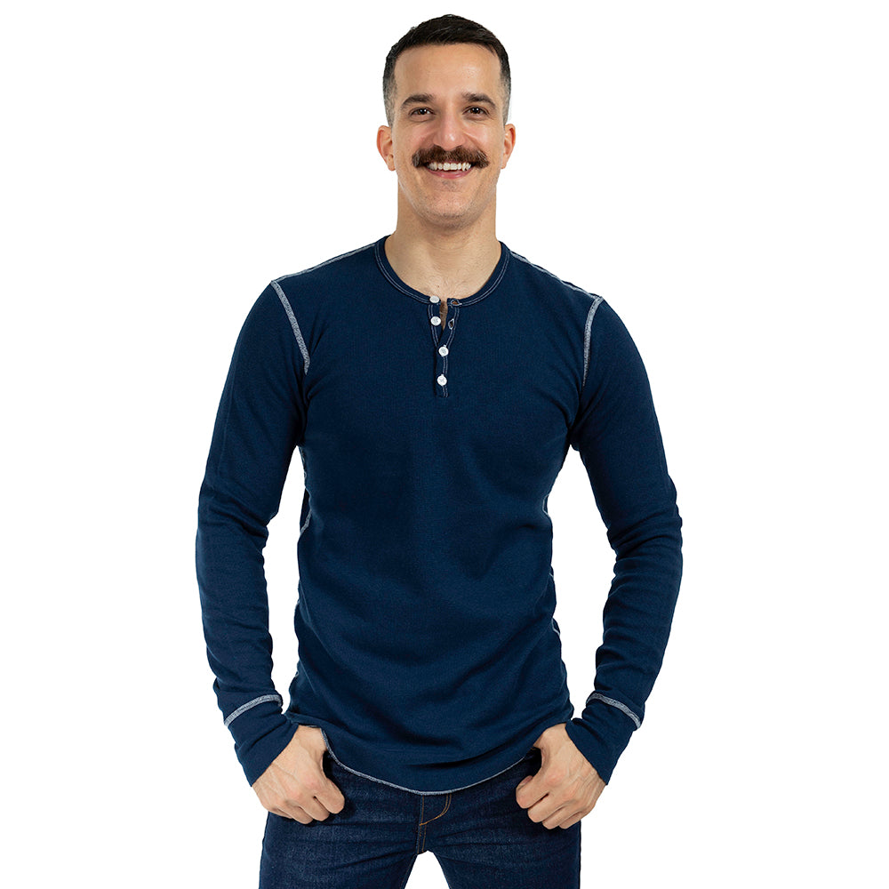 Sailor Navy Baby Thermal Long Sleeve Henley Shirt