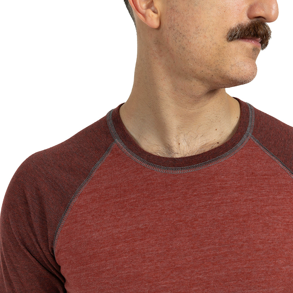 Tobacco &amp; Rust Contrast Tri-Blend 3/4 Sleeve Baseball Tee