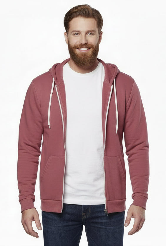 The "Starter" Full Zip 50/50 Hoodie in Red Wine