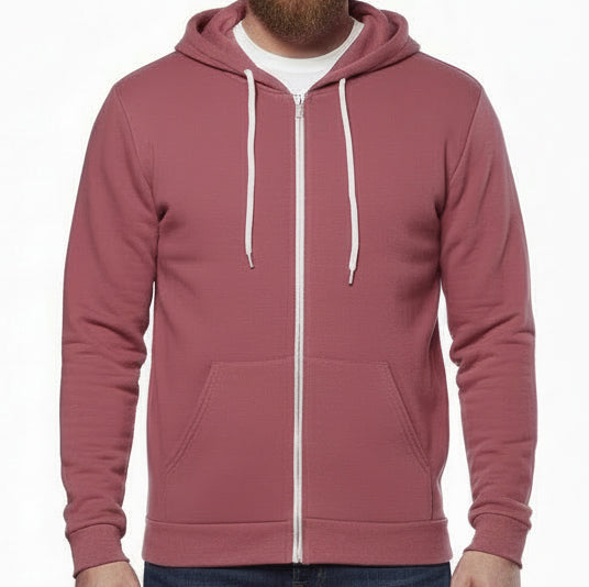 The "Starter" Full Zip 50/50 Hoodie in Red Wine
