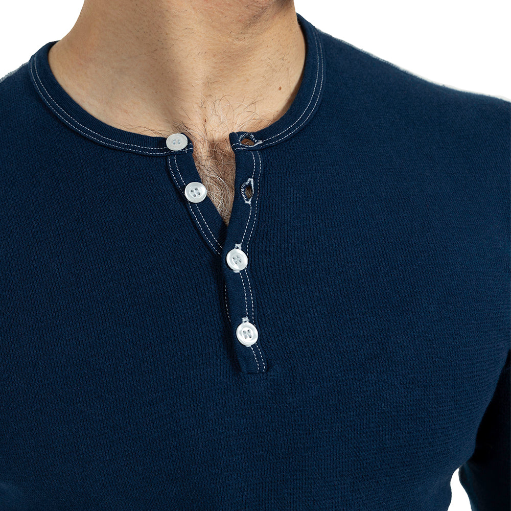 Sailor Navy Baby Thermal Long Sleeve Henley Shirt