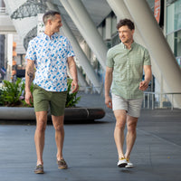 60% OFF AFTER CODE NEWFALL: "McNEIL" - Sage Green & White Gingham Check Short Sleeve Shirt - Made in USA