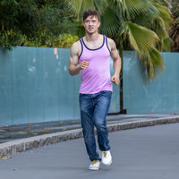 Pink Tri-Blend Varsity Tank Top - Made In USA