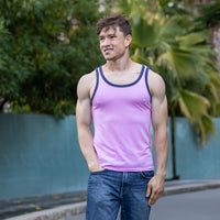 Pink Tri-Blend Varsity Tank Top - Made In USA