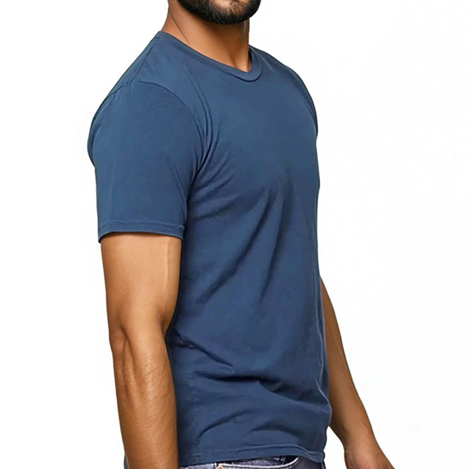 True Blue Pigment Dyed Cotton Classic Short Sleeve Tee - Made In USA (SIZE M & XL)