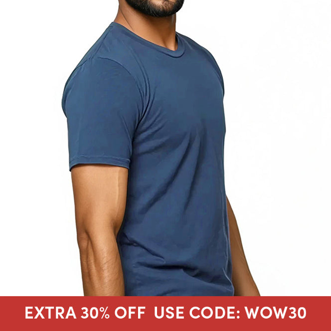 True Blue Pigment Dyed Cotton Classic Short Sleeve Tee - Made In USA