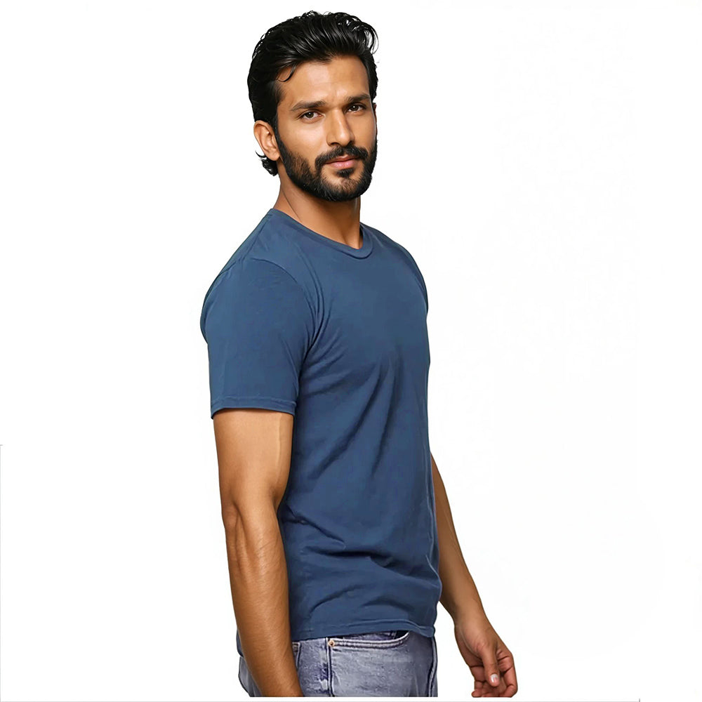 True Blue Pigment Dyed Cotton Classic Short Sleeve Tee - Made In USA (SIZE M & XL)
