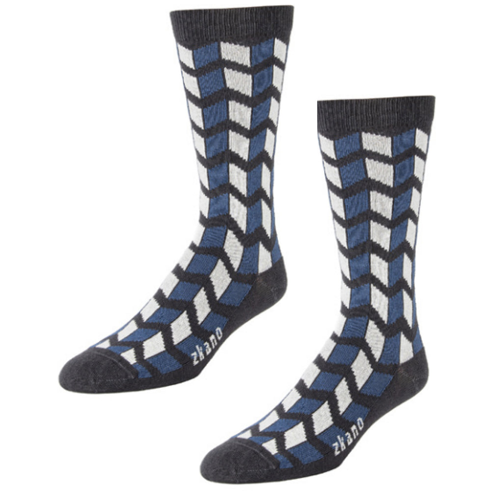 Black In The Groove Pattern Crew Sock - Made In USA by Zkano