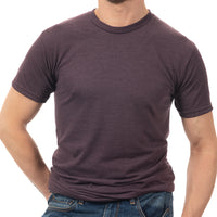 Plum Heather Tri-Blend Short Sleeve Solid Tee