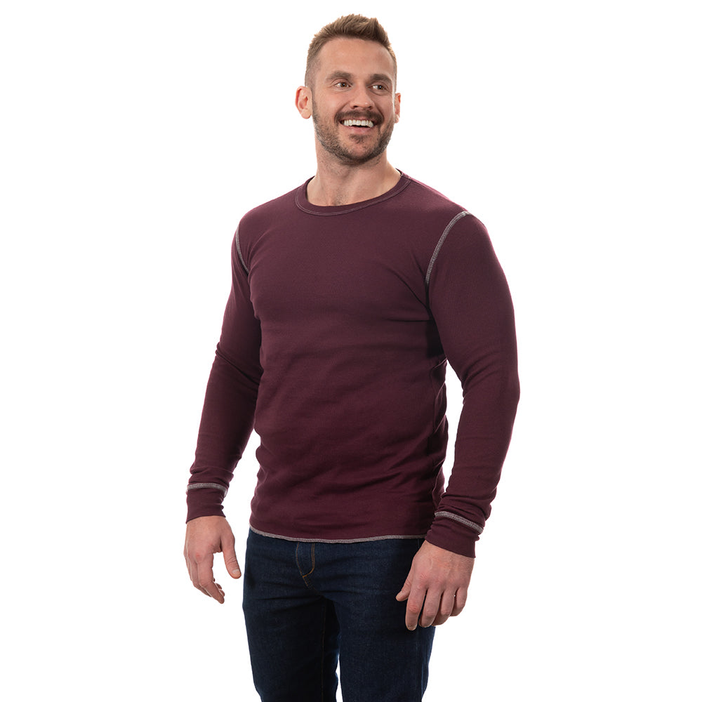 Deep Plum Long Sleeve Baby Thermal Tee - Made In USA