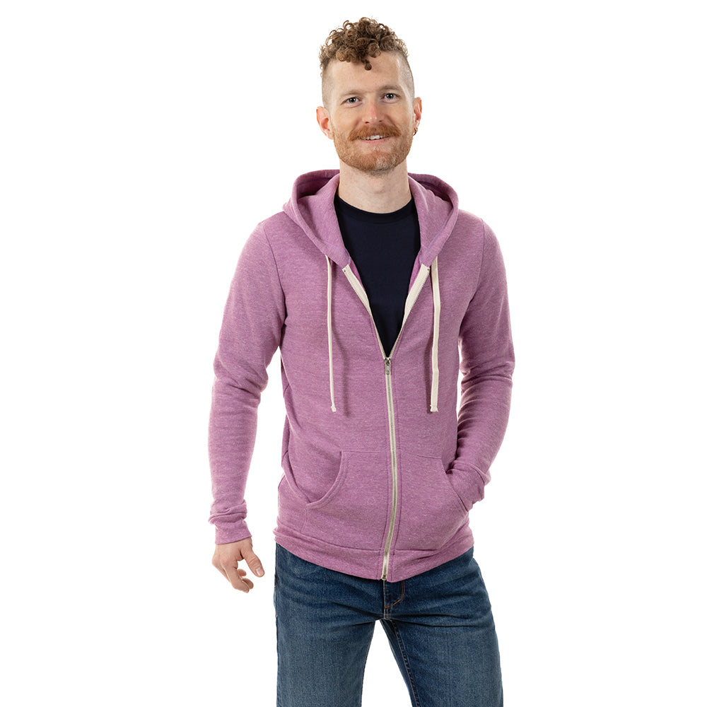 The "JUMPER": Lavender Marled Heather Full Zip Hoodie