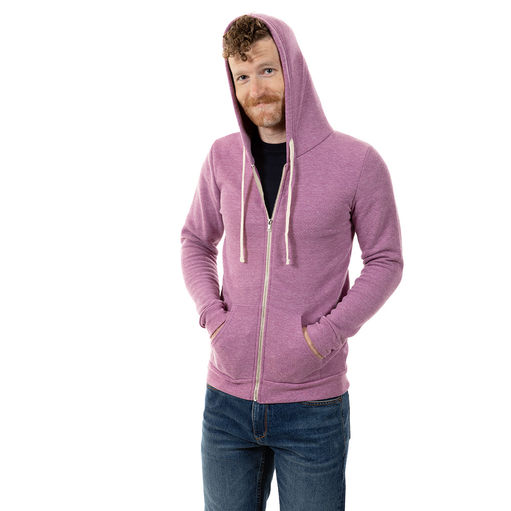 The "JUMPER": Lavender Marled Heather Full Zip Hoodie