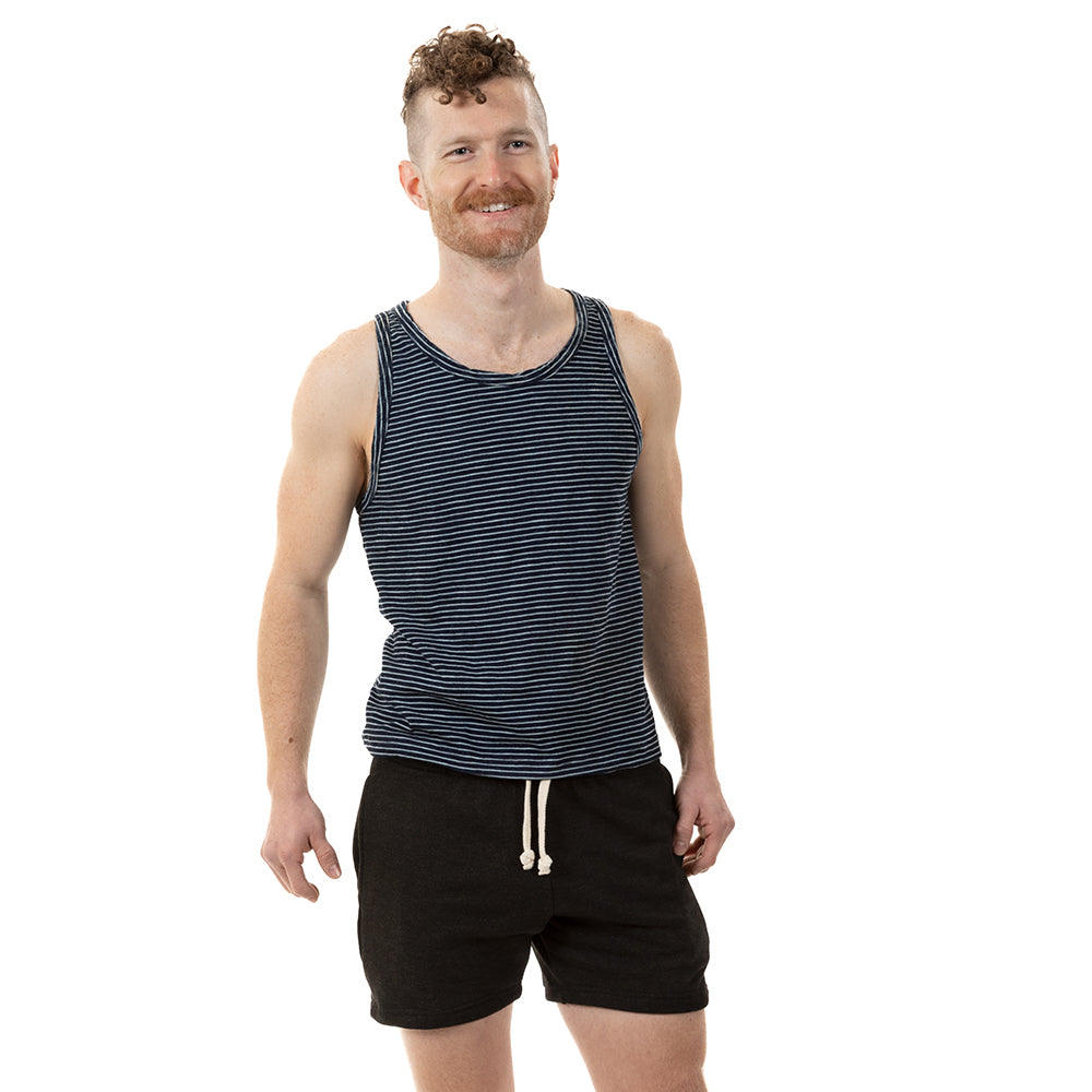 Black French Terry 5&quot; Varsity Sweat Shorts - Made In USA